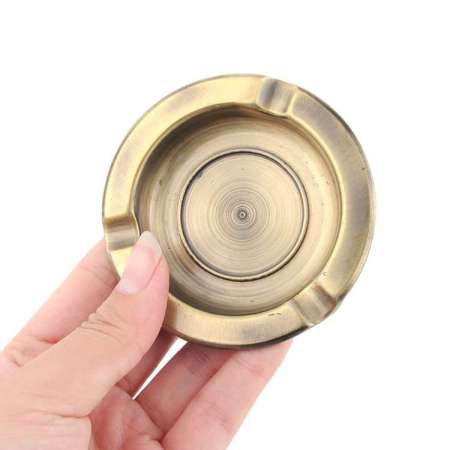 JL-163S Wholesale Custom Metal Ashtray Round Windproof Cigar Cigarette Ashtray In Golden Color